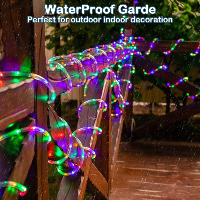 IMAGE 8 Modes Solar Rope Lights Outdoor String Lights 78.7 Feet 20M Waterproof 200LED for Indoor Outdoor Garden Party Patio Lawn Decor Multi Color - Image 2